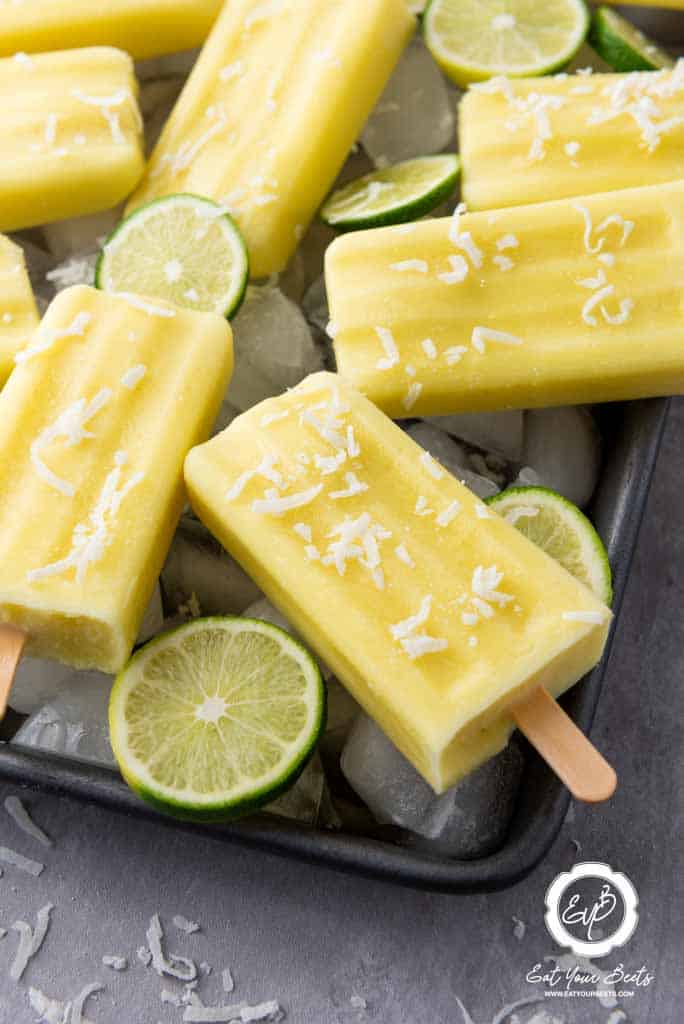 Pineapple Coconut Popsicles With Lime