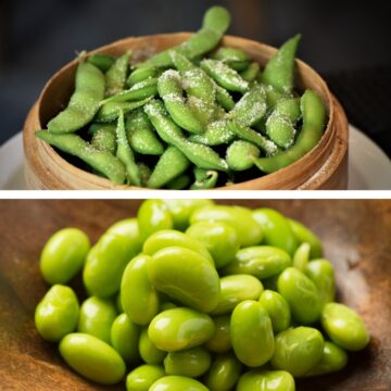 Edamame and mukimame.