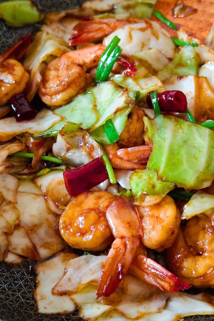 Chinese shrimp and cabbage.