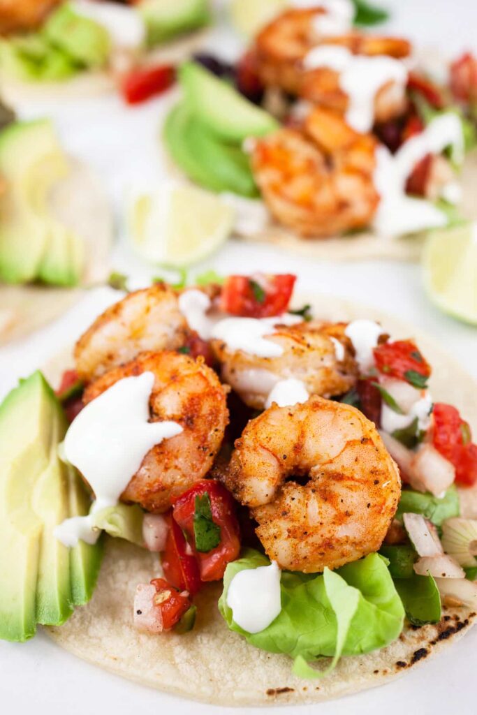 Sheet pan shrimp tacos.