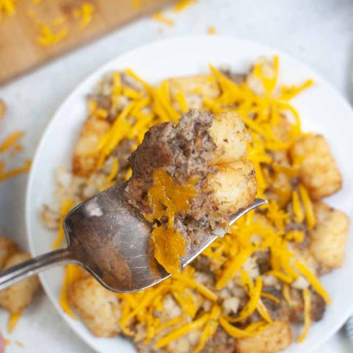 Easy Air Fryer Tater Tot Casserole.