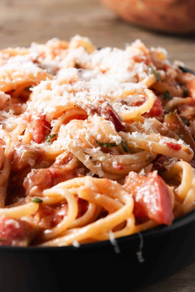 Tomato brie linguine.