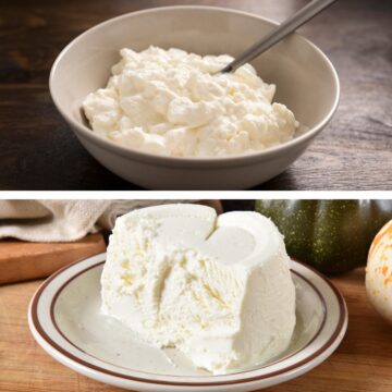 Cottage cheese and ricotta cheese.