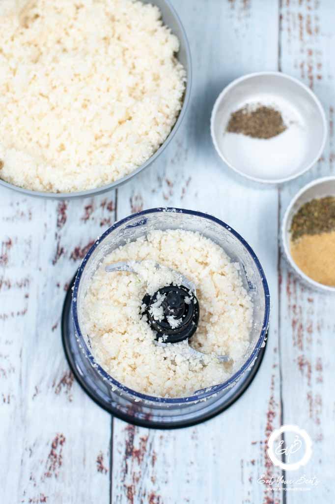 cauliflower in food processor.