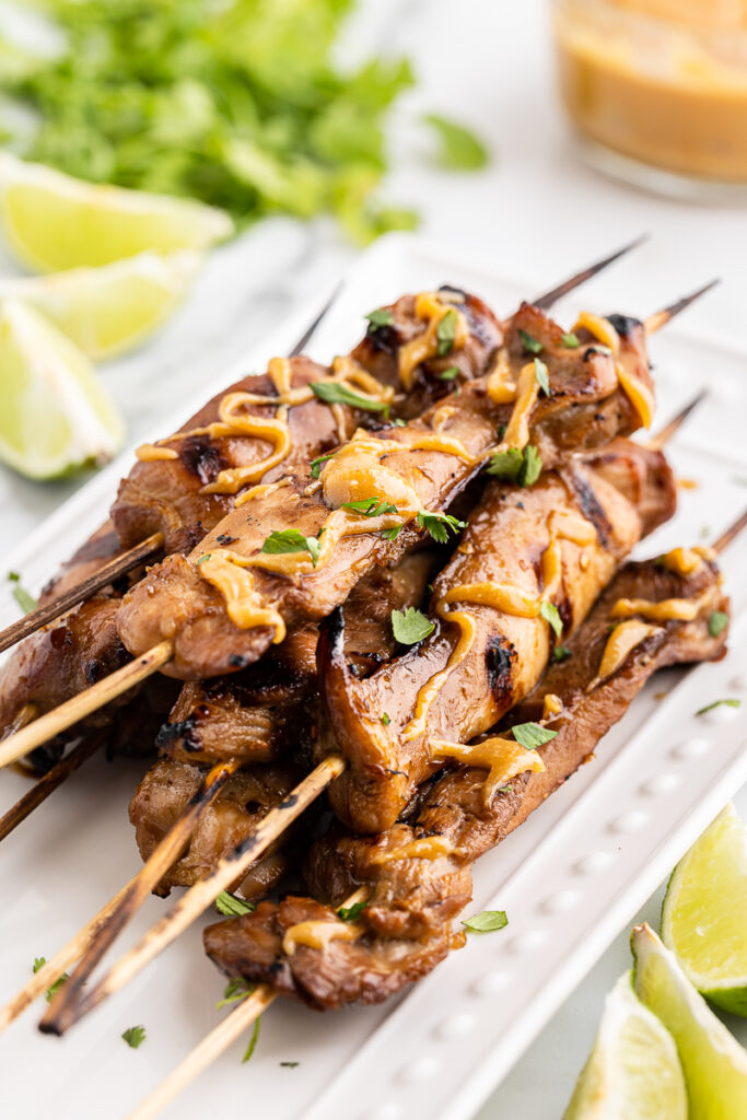 Peanut satay chicken.