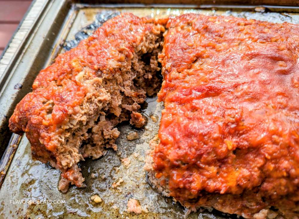 Sriracha meatloaf in a tray.