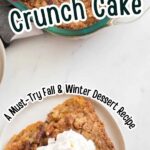 Pumpkin crunch cake on a plate.