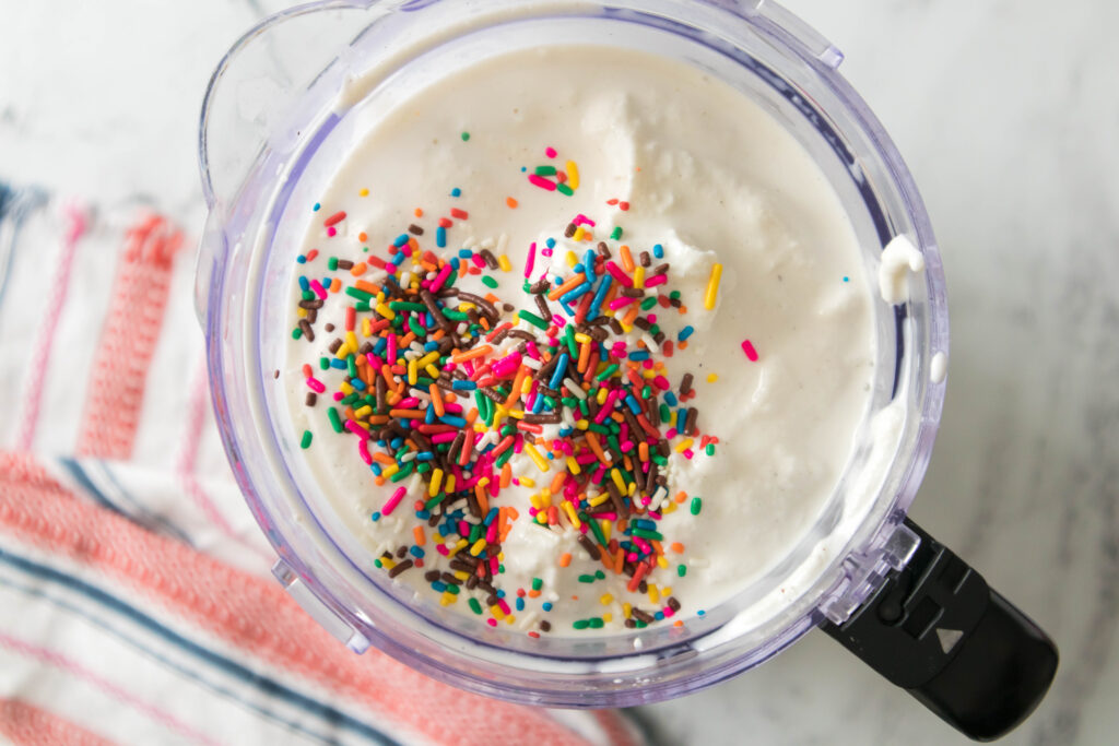 Vanilla Ice Cream Milkshake With Sprinkles - Eat Your Beets