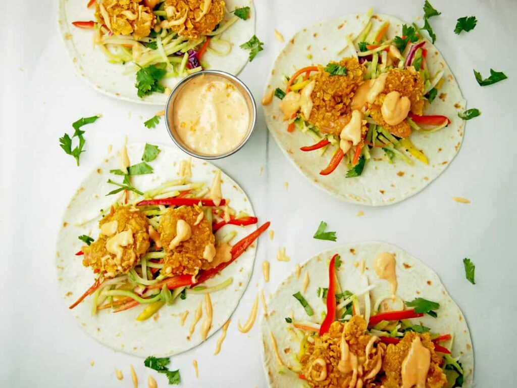 Bang bang shrimp tacos.