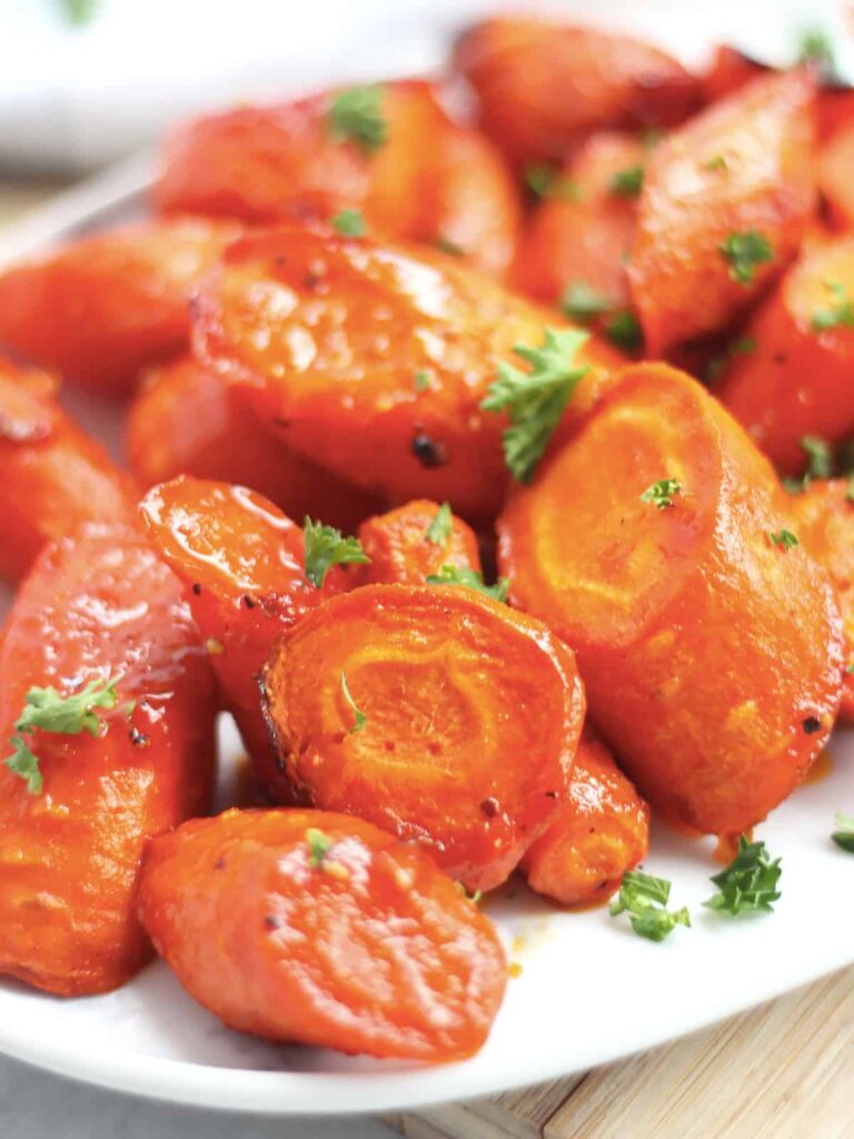Honey sriracha carrots.
