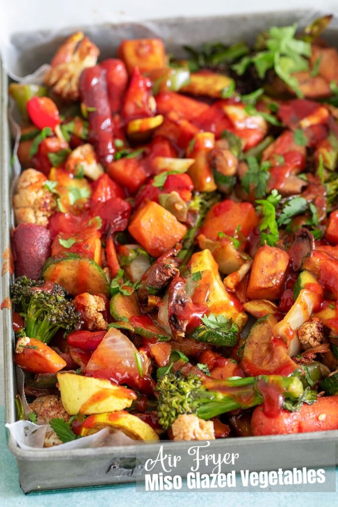 Miso Glazed Roasted Vegetables.