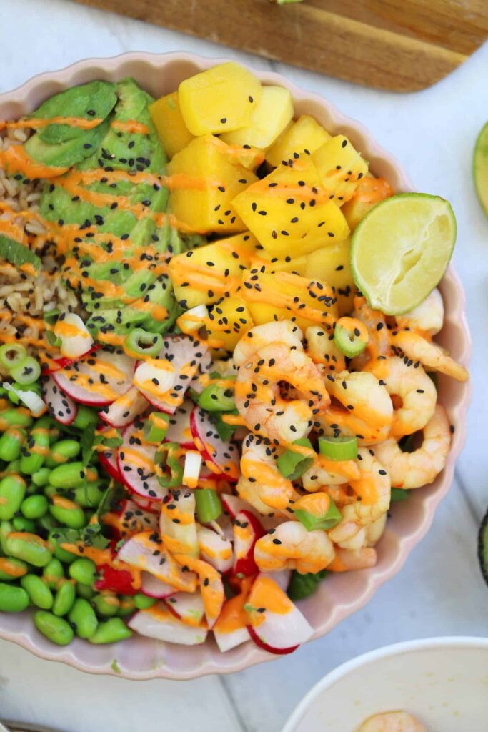 Prawn poke bowl.