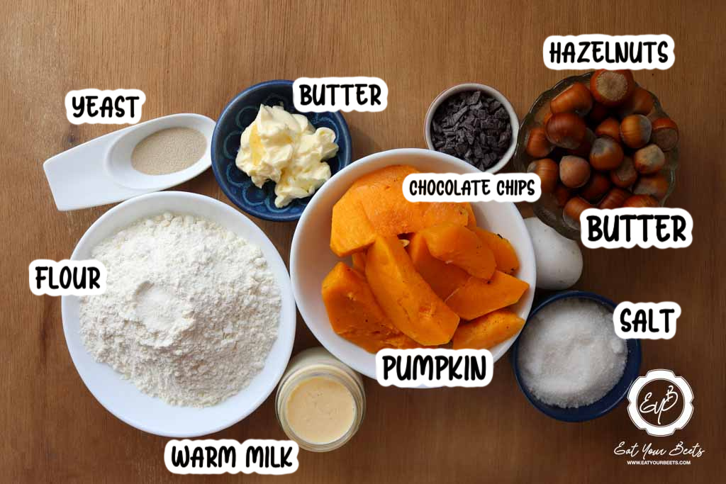 Ingredients to make Pumpkin Bread.