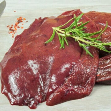 uncooked liver.