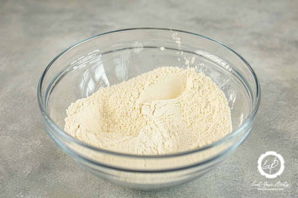 Flour in a bowl.