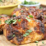 Baked Indian Butter Chicken Thighs.