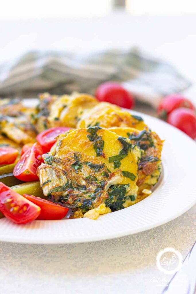 Cabbage, spinach And Potatoes on a plate.