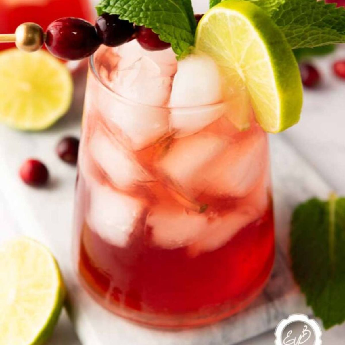 Cranberry Lime Mocktail.