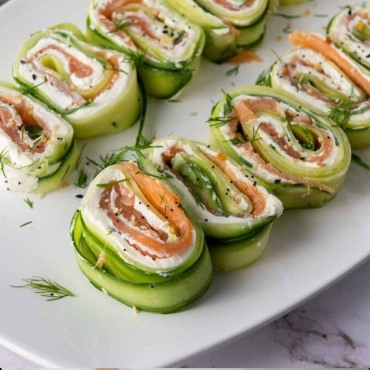 Salmon Cucumber Roll With Cream Cheese