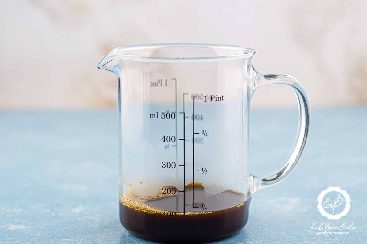 Brewed coffee in a jar.