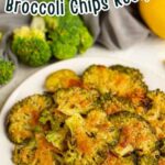 Crispy Broccoli Chips with cheese metled on them.