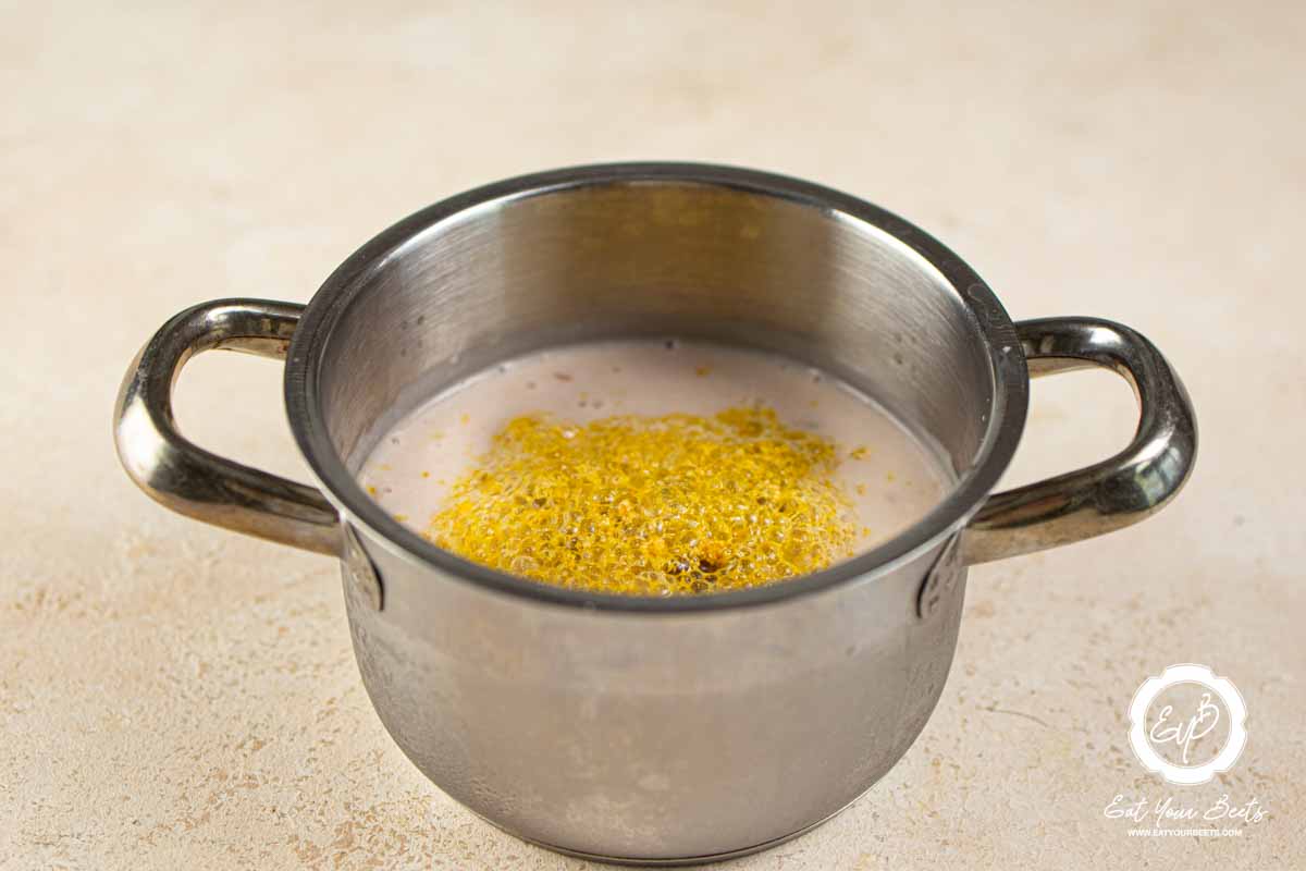 Boba tea in a pan.