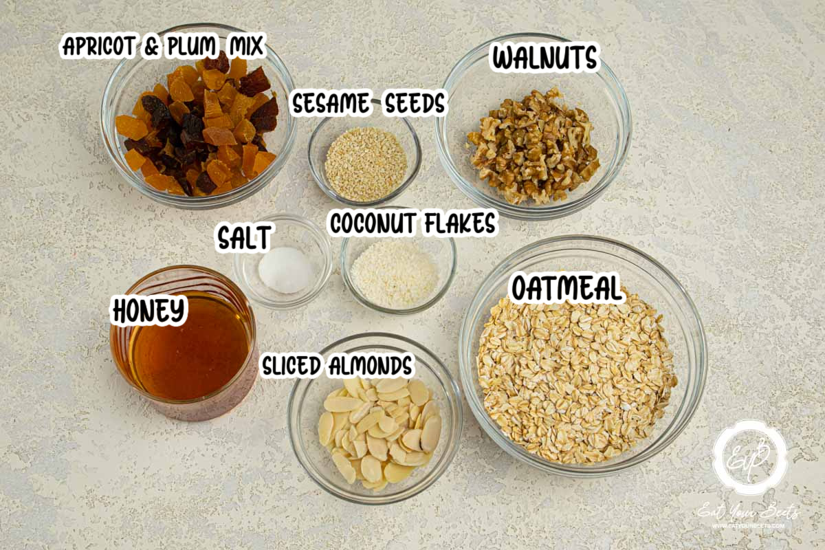 Ingredients to make homemade granola.