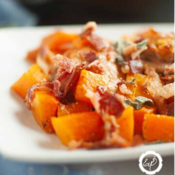 One Skillet Chicken Thighs with Butternut Squash.