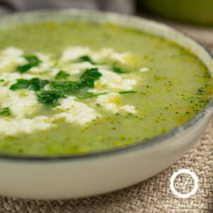 Broccoli Soup With Feta Cheese.