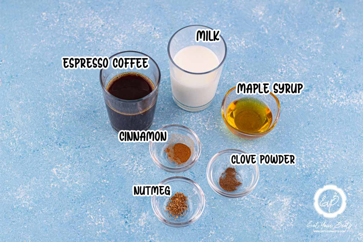 Ingredients to make nutmeg latte.