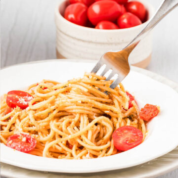 Einkorn Pesto panko pasta.